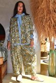 Annie 1972 Point Collar Smock Blouse Sage & Olive